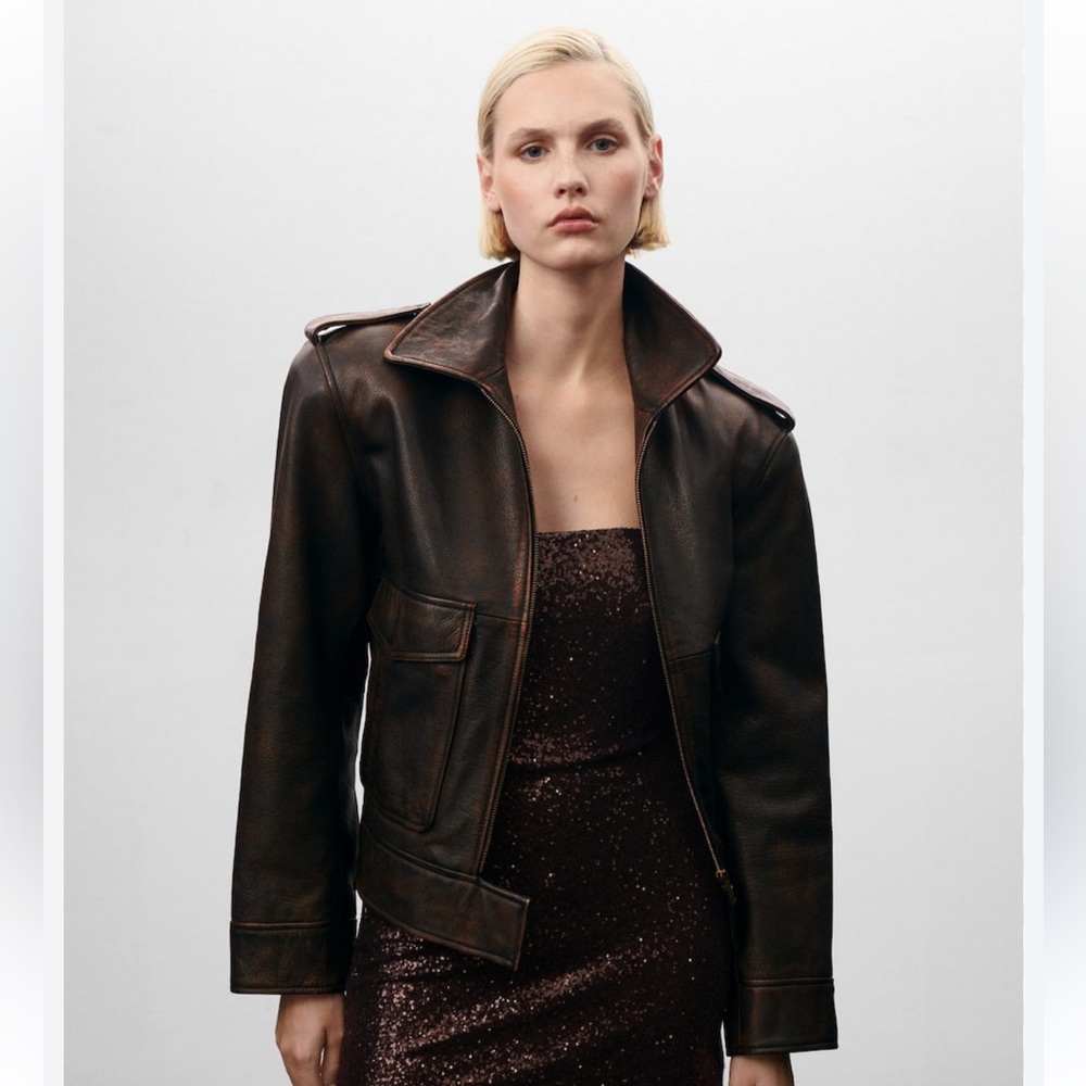 100% oversized Leather Jacket